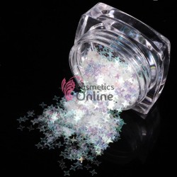 Decor pentru unghii NADP046CC Paiete cu stelute PS003 Transparente cu Reflexii de 3mm